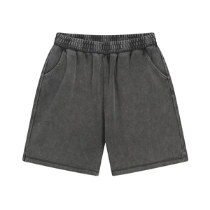 กางเกงขาสั้นฤดูร้อนระบายอากาศได้ดี กางเกงขาสั้นวินเทจแบบย้อมสีเอซิดสำหรับผู้ชาย - Product Image 5