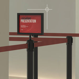 自立磁気ステンレス鋼アクリルパウダーコーティングA4フレームスタンションサインホルダーキューバリア広告 - Product Image 6