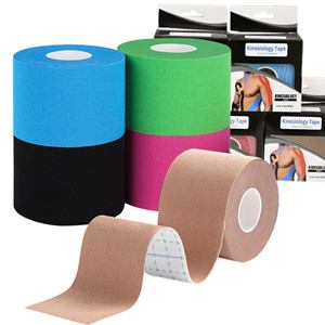 Cinta deportiva de kinesiología precortada Biodegradable original de 5cm con flejado profesional verificada impermeable con logotipo personalizado - Product Image 1