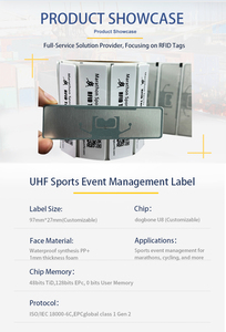 Oem/ODM RFID bọt BIB tag Dogbone smartrac U8 dài đọc phạm vi mã hóa dính cho Marathon thời gian không thấm nước - Product Image 2