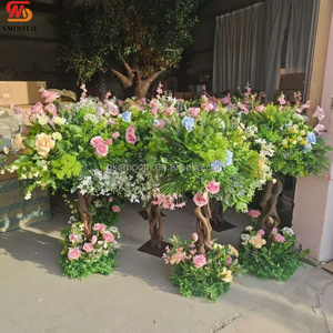 SMOOTH Nouveau Design Arbre Artificiel Vert de 1,20 m pour Centre de Table de Mariage, Arbre Vert à Fleurs Épanouies Personnalisé pour Décoration Florale d'Allée de Mariage - Product Image 2