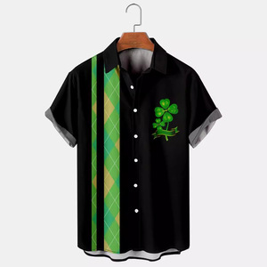 Camisas tropicales personalizadas botón abajo vacaciones Casual <span class=keywords><strong>Hawaiano</strong></span> manga corta hombres camisas de playa sueltas - Product Image 4