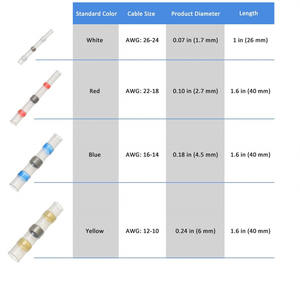 Connecteur de câble SST-S pour ingénierie chimique, blanc, rouge, bleu, jaune, étanche, à rétrécissement thermique, avec anneau de soudure, adaptateur enfichable - Product Image 1