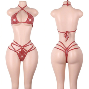 Conjunto de <span class=keywords><strong>Bikini</strong></span> de Dos Piezas con Lentejuelas Negras y Puntos, Ropa de Baile Exótica, Atuendos para Festivales, Ropa de Club, Conjunto para Chicas de Servicio <span class=keywords><strong>en</strong></span> Clubes - Product Image 2
