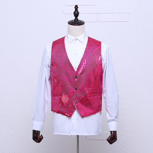 Nouveau Gilet Homme de Scène à Paillettes Dégradées Multicolores pour Chanteur - Vente en Gros - Product Image 3