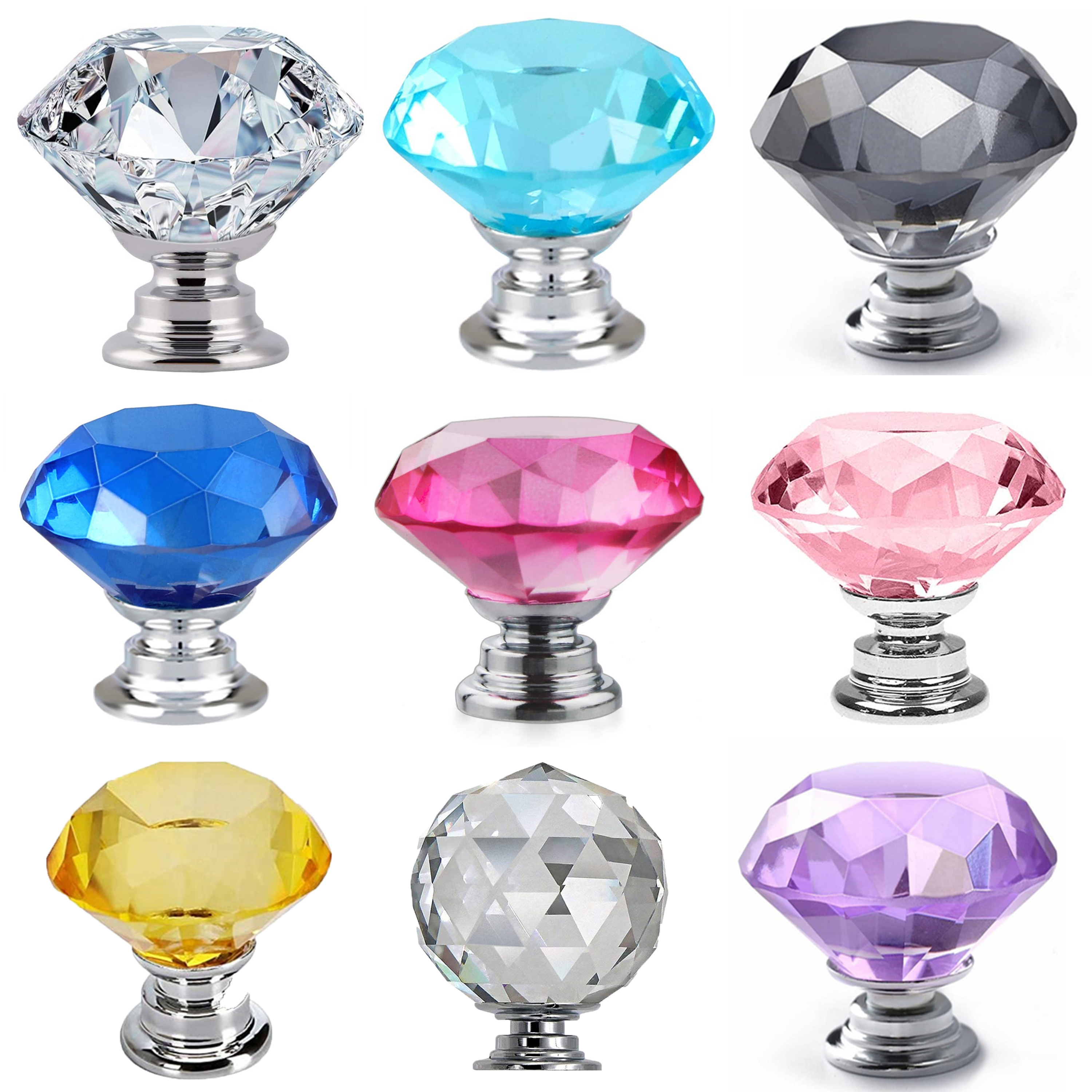 30mm crystal handle Hardware furniture diamond clear crystal glass pull handle drawer cabinet door knobs