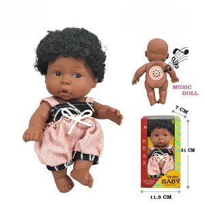 Meilleure vente poupée 18cm peau foncée vinyls vinyls africains babyDoll - Product Image 1