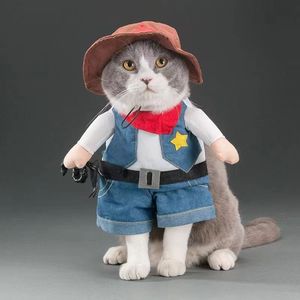 Pet Cosplay Funny <strong>Clothing</strong> <strong>Police</strong> Nurse Doctor Denim Cat <strong>Clothing</strong> - Product Image 3