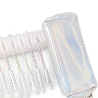 JLY Ensemble de 11 pinceaux de maquillage miniatures colorés pour les voyages, poils synthétiques, pinceaux pour le visage et les yeux, kit de pinceaux portable