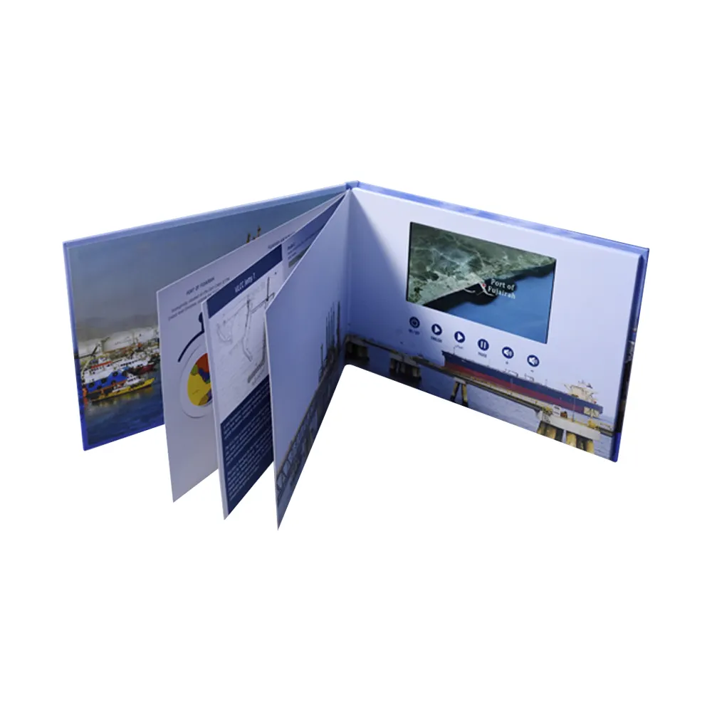 OEM ODM custom design 7 inch lcd video magazine advertising folder multipage printing video brochure for instruction invitation