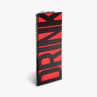 Taiwan disesuaikan Hard Cover Menu buku seni kertas dengan sempurna Binding dan Coil terbuat dari karton