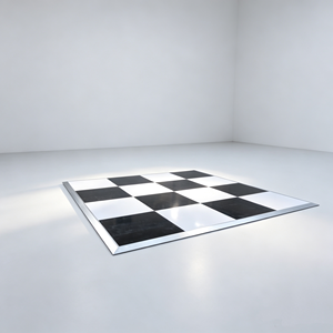 Plancher de danse portable en contreplaqué blanc et noir, finition brillante, installation rapide, pour mariage, discothèque, fête - Product Image 1