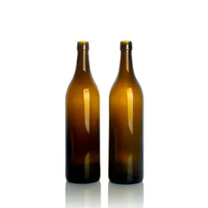 wiederverwertbar großhandel antik grün bernstein durchsichtig 187 ml 375 ml 750 ml burgund bvs oberfläche glas weinflasche