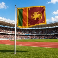 Drapeau du Sri Lanka en polyester 100D, bannière sri-lankaise avec deux œillets métalliques, couleurs vives, 3' x 5' pieds - 150x90 CM