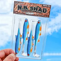 Spinpoler 11cm N.B. Shad Yumuşak Yem Paddle T-Tail Batar PVC Balıkçılık Yemi Kabartmalı Pullu Yapay Swimbait Levrek Turna için 4 Adet