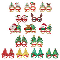 Nouvelles lunettes de Noël en polyester, 14 styles : bois de renne, sapin de Noël, Père Noël, bonhomme de neige, pour les fêtes
