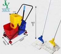 Hôpital aéroport nettoyage plié main double seau vadrouille essoreuse chariot