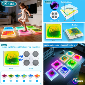 Tapetes de Juego Líquidos Cuadrados Sensibles a la Presión, Tapete Sensorial Interactivo con Luces LED para Salas Sensoriales y <span class=keywords><strong>Centros</strong></span> de <span class=keywords><strong>Educación</strong></span> <span class=keywords><strong>Especial</strong></span> - Product Image 2