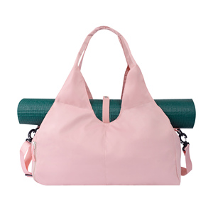 Moq 1 Pcs Biểu Tượng Tùy Chỉnh Lady Yoga Phòng Tập Thể Dục Tote Túi Với Giày Ngăn Không Thấm Nước Vải Thô Túi Đàn Hồi Yoga Mat Chủ - Product Image 5