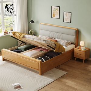 Suministro de fábrica, precio más bajo, personalizable, gran stock, dropshipping, base de cama tamaño queen, nuevo diseño, muebles de dormitorio de madera, cama king de 1.8m - Product Image 4