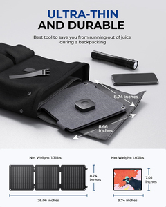 Panneaux solaires portables 5V USB pliables en ETFE PERC, efficacité de 20%, étanches, 10W/15W/20W, chargeur solaire Shine/OEM - Product Image 6