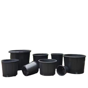 Prix bas Pot de fleur rond en plastique noir de 1 2 3 <span class=keywords><strong>5</strong></span> 6 7 10 15 20 25 gallons Pots de culture de pépinière en plastique pour serre jardin - Product Image 1