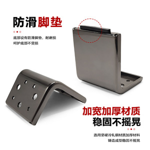 Pata de Mueble Wansheng de 10 cm, Soporte Metálico Color Gris Metálico para Sofá, Mesa de Centro, Mueble de TV, Accesorio de Ferretería - Product Image 3