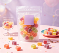 Transparante staande zipzak met aangepaste opdruk voor gummy snoep, kauwsnoep en zoete snoepverpakkingen