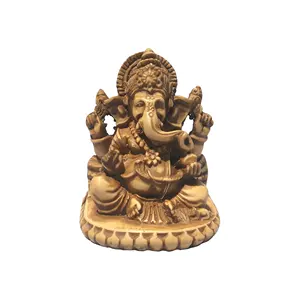 Resina de alta calidad pequeño elefante indio Dios religioso decorativo indio diosa recuerdo Ganesha elefante estatua