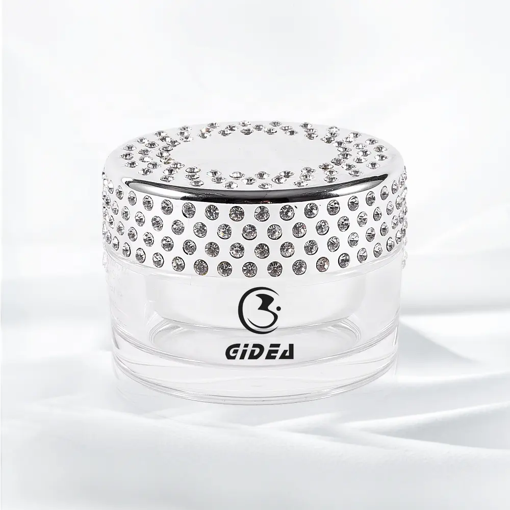 100g 200g yüksek kapasiteli gümüş elmas akrilik kozmetik krem kavanozu hızlı teslimat