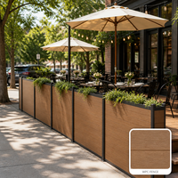 Panneau de clôture composite WPC solide pour l'extérieur, en bois et plastique, avec poteau en aluminium pour jardin, enclos pour chien, terrasse