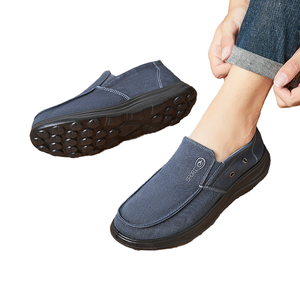 Chaussures de marche pour hommes tendance, respirantes, en toile avec doublure en maille et semelle souple en PU, antidérapantes, à enfiler, pour le printemps, l'été et l'automne - Product Image 3