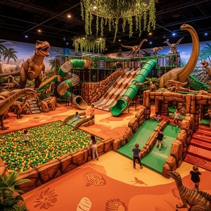 Grand <span class=keywords><strong>parc</strong></span> <span class=keywords><strong>d</strong></span>'attractions <span class=keywords><strong>intérieur</strong></span> sur le thème des dinosaures, équipement de jeu souple personnalisé pour centre commercial - Product Image 1