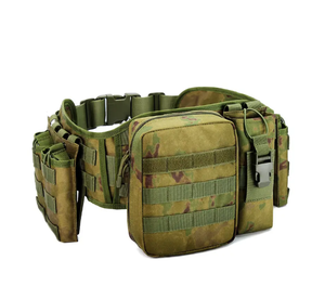DFU122 Cinturón Táctico MOLLE para Entrenamiento y Cosplay con 4 Bolsas de Accesorios, Camuflaje Negro, Plataforma MOLLE para Herramientas - Product Image 3