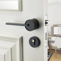 Poignée de porte de chambre en alliage de zinc, symétrique, pour entrée d'appartement, chambre d'hôtel, avec mécanismes de verrouillage et barres de traction