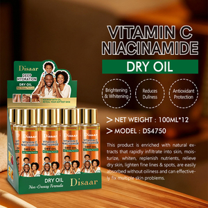 Huile sèche non grasse Disaar en gros, <span class=keywords><strong>4</strong></span> types, pour peaux afro, enrichie en Vitamine C, Arbutine, Vitamine E et Curcuma, hydratante et pour massage corporel - Product Image 2