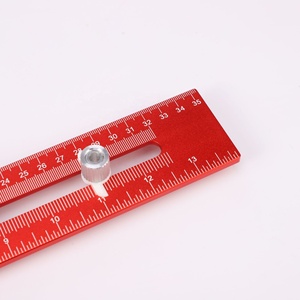 Multi-function 350mm Aluminum Alloy T-type Scribe Ruler Woodworking Precision Mark Measuring Ruler with Pencil - Product Image 6
