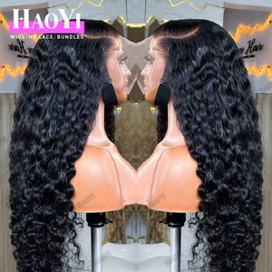 Grosir wig rambut manusia Frontal Full Hd tanpa lem Natural untuk wanita hitam wig gelombang air renda depan wig rambut Virgin mentah - Product Image 2