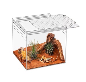 <strong>Wholesale</strong> <strong>Reptile</strong> Terrarium 6.8" X 6.8"x 6" <strong>Reptile</strong> Breeding Box Magnetic Acrylic Enclosure For Tarantula Jumping Spider - Product Image 1
