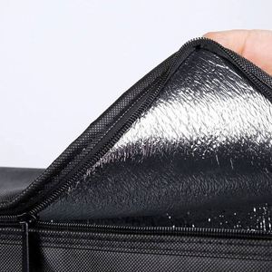 Sac isotherme réutilisable avec panneau solaire et motif lettres, en tissu non tissé imperméable, pour le déjeuner et les courses - Product Image 4