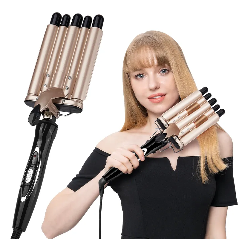 Professional Hair Curler Waver five barrel fast styling Curling Iron salon Curls Egg Smart Hair 5 barrel Curler Wand