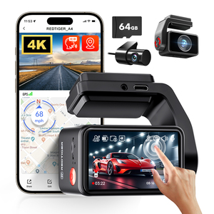 กล้องติดรถยนต์ Redtiger Distributor A4 4K หน้า และ 1080P หลัง พร้อมระบบติดตาม GPS กล้องบันทึกภาพกลางคืนแบบคู่ 4K รุ่น MINI สีดำ - Product Image 1