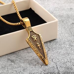 Collar con colgante de flecha de acero inoxidable con símbolo egipcio para hombres y mujeres, regalo, joyería, amuleto de moda - Product Image 3