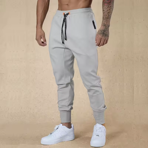 Manufacture Custom Logo Sportswear High Elastic <strong>Cuffed</strong> Tapered Cotton Men Athletic <strong>Joggers</strong> With Zipper Pocket Run Pants for Men - Product Image 1