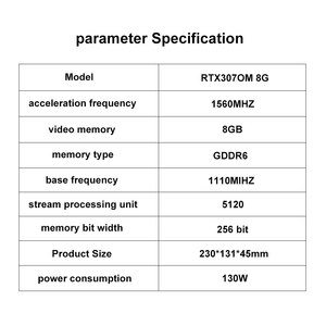 การ์ดจอ Geforce RTX 3070 3070m GPU Gaming 8G GDDR5 Rtx 3080 3090 3060 Ti - Product Image 6