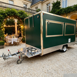 Chariot de nourriture de rue mobile en acier inoxydable avec aménagement intérieur personnalisé pour la vente de crème glacée, de bubble tea et de restauration rapide pour les startups de vente au détail - Product Image 1