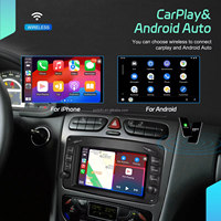 Radio para Auto Android Podofo 4+64G 7'' para Benz/CLK/W209/E-W210/Clase C/W203/SLK/W170, Carplay Inalámbrico, Android Auto, GPS, Wifi, Estéreo