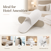 Chaussons d'hôtel jetables en tissu peluche, vente en gros à prix abordable pour les chambres d'hôtes et les équipements de salle de bain des complexes hôteliers et spas