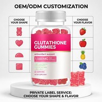 Gummies au glutathion multi-saveurs 1000mg Fraise Pomme Ananas Myrtille - Complément éclaircissant entièrement naturel pour femmes