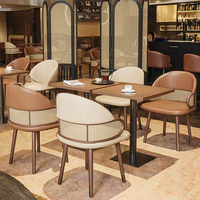 Meubles de restaurant en bois de style moderne, table et chaises de salle à manger douces pour hôtels, meubles de restaurant, chaises de café